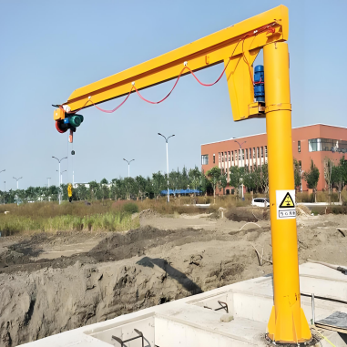Construction site material lifting jib crane