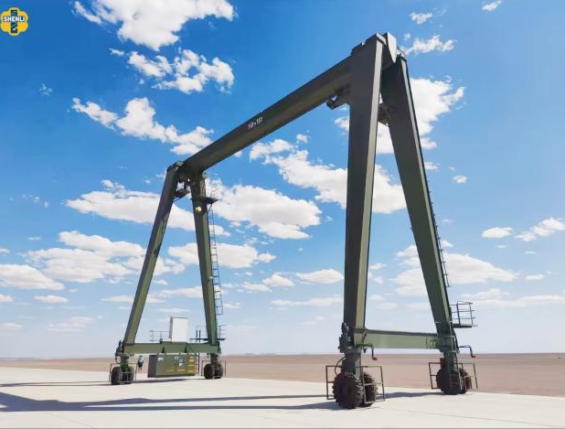 Rubber tired gantry crane (RTG)