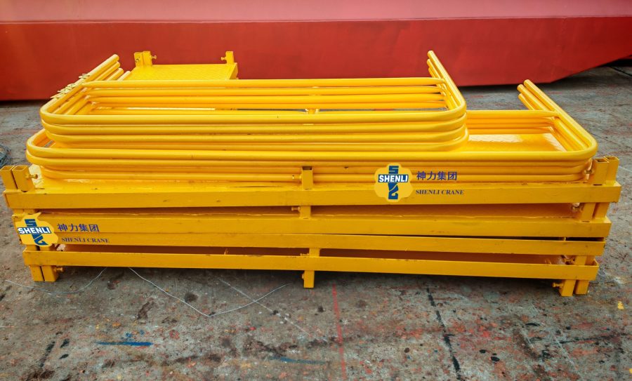 Safety guardrails for electric gantry cranes