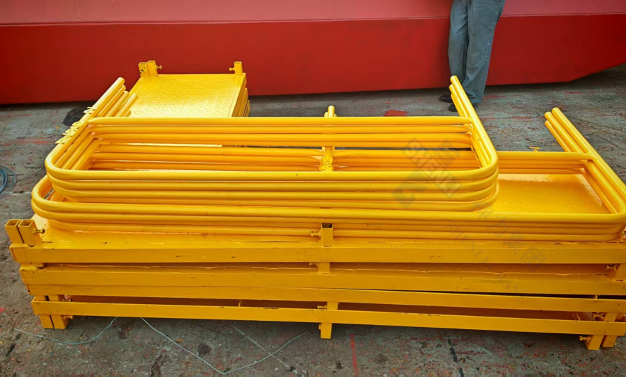 Safety guardrails for electric gantry cranes