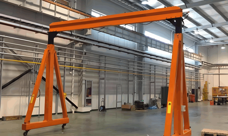 What Is a Small Portable Gantry Crane A small portable gantry crane is a type of lightweight indoor crane designed for flexible material handling. It consists of two upright columns and one horizontal beam, usually paired with an electric hoist or manual hoist as the lifting mechanism.